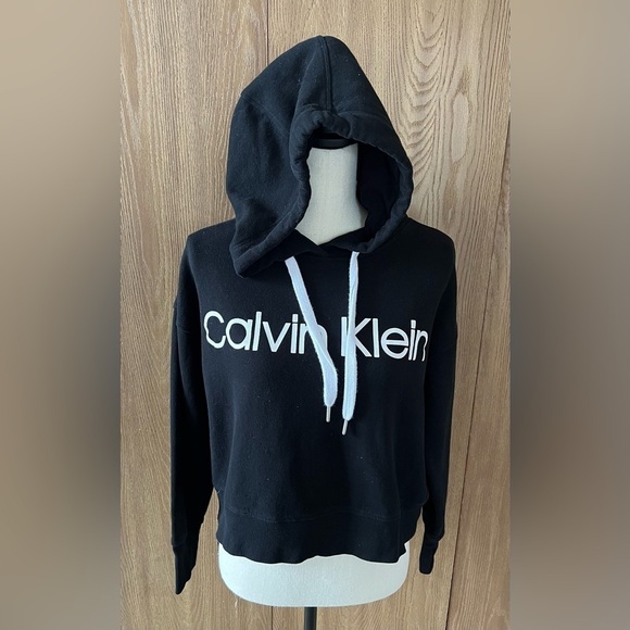 Calvin Klein Performance Tops - Calvin Klein Peformance Women’s Black Cropped Pullover Hoodie Sz M